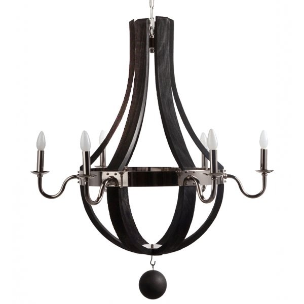 Люстра RH Wine Barrel chandelier Polished nickel Черный в Ижевске | Loft Concept 