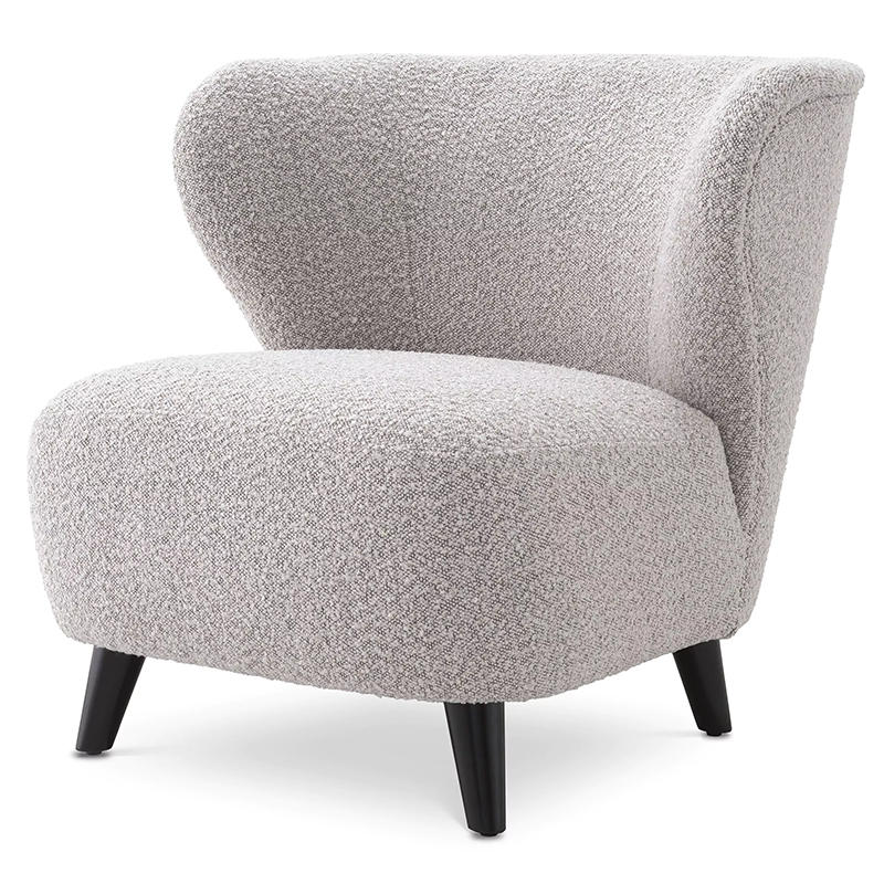 Кресло Eichholtz Chair Hydra Boucle Серый Черный Серый Черный в Ижевске | Loft Concept 