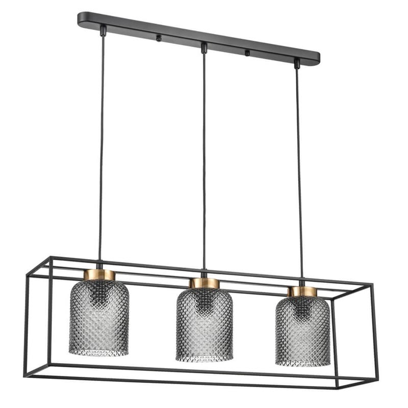 Люстра Myron Chandelier rectangular Черный Дымчатый (Smoke) в Ижевске | Loft Concept 