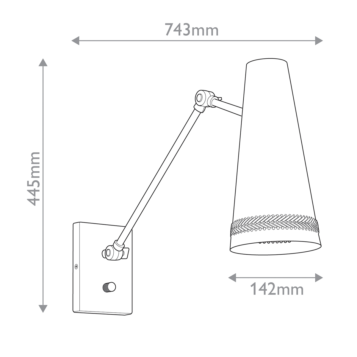Бра черного цвета с конусным металлическим плафоном Alora в Ижевске