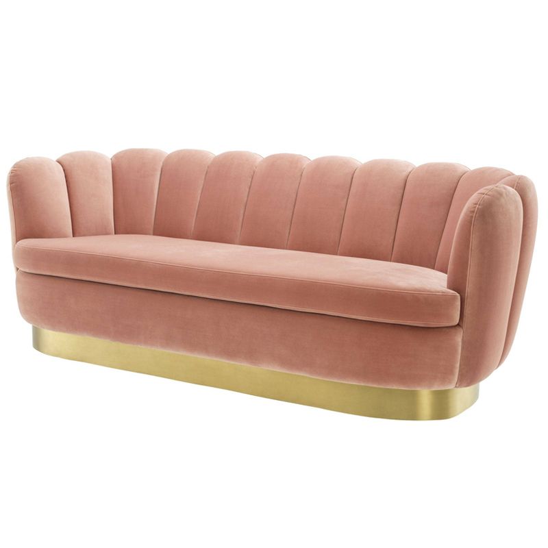 Диван Eichholtz Sofa Mirage nude Розовый пастельный Латунь в Ижевске | Loft Concept 