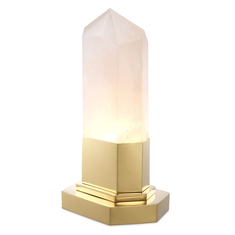 Настольная лампа Eichholtz Table Lamp Rock Crystal Золотой Молочный в Ижевске | Loft Concept 