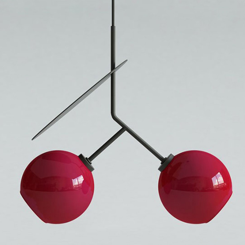 Подвесной светильник Cherry Pendant Double Red Красный Черный в Ижевске | Loft Concept 