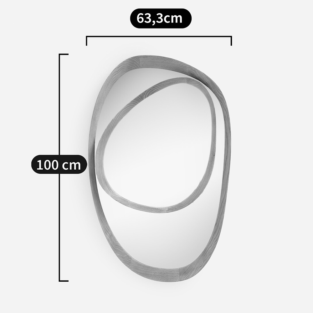 Ассиметричное зеркало в дубовой раме Infinity Symbol в Ижевске