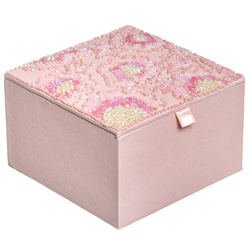 Шкатулка с вышивкой из бисера Fleur Beads Embroidery Box Розовый в Ижевске | Loft Concept 