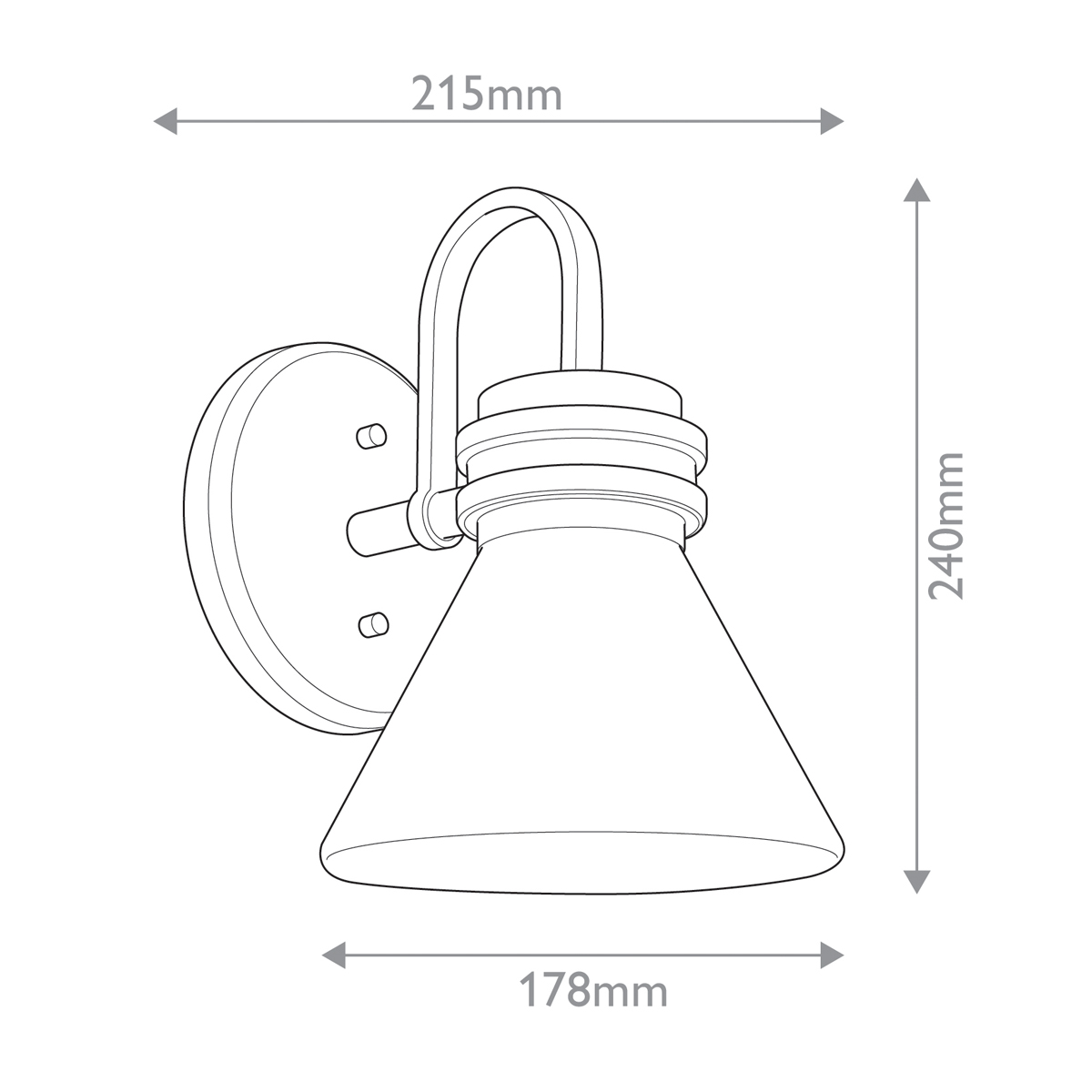 Бра с белым матовым плафоном в форме конуса Kichler в Ижевске