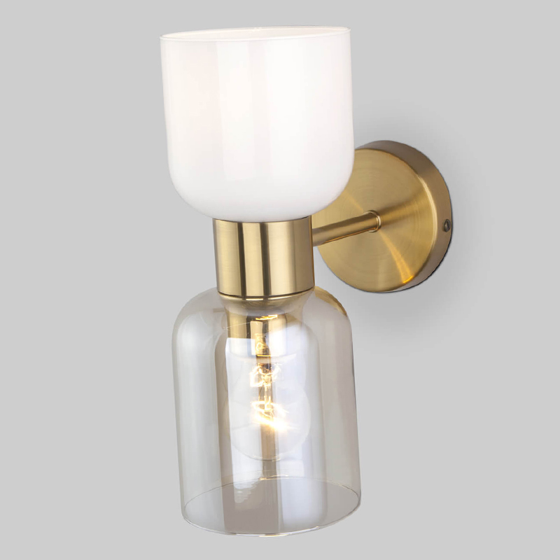 Бра Light maker studio Sconce white and smok brass Латунь Стекло Смок Белый в Ижевске | Loft Concept 