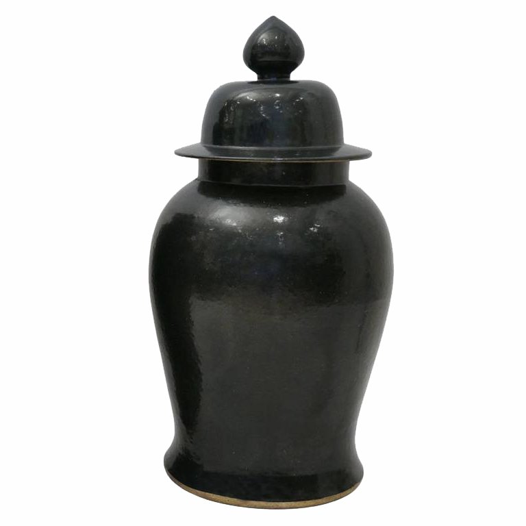 Ваза Black Ceramic Chinese Jars with Lids Черный в Ижевске | Loft Concept 