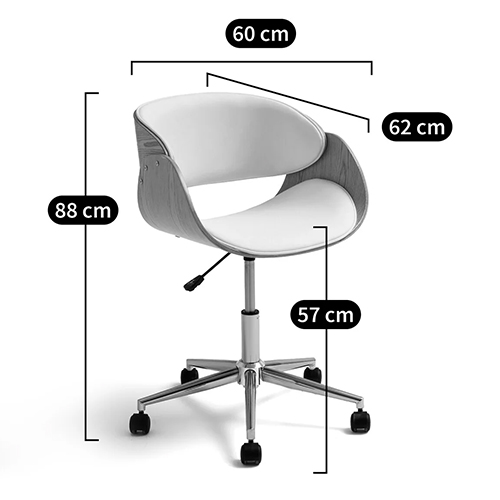 Вращающееся офисное кресло на колёсах Delwyn Chair White в Ижевске