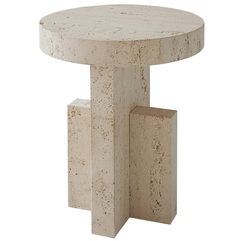 Приставной стол Clarence Travertine Side Table Бежевый в Ижевске | Loft Concept 