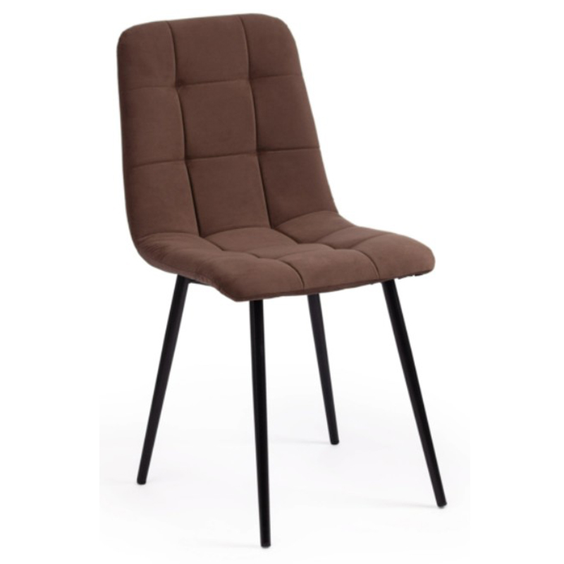 Стул Nancy Velour Brown Chair Коричневый Черный в Ижевске | Loft Concept 