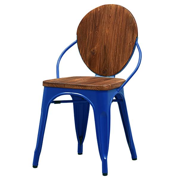 Стул Tolix chair Wooden Blue Дуб темный Синий в Ижевске | Loft Concept 