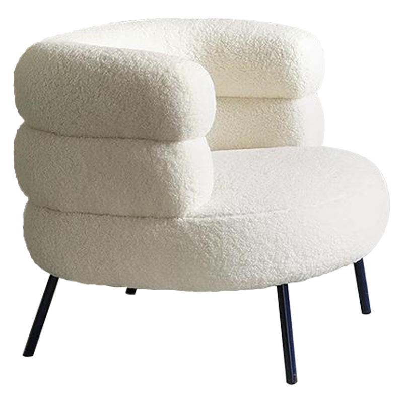 Кресло Boyle White Boucle Armchair Белый Черный в Ижевске | Loft Concept 