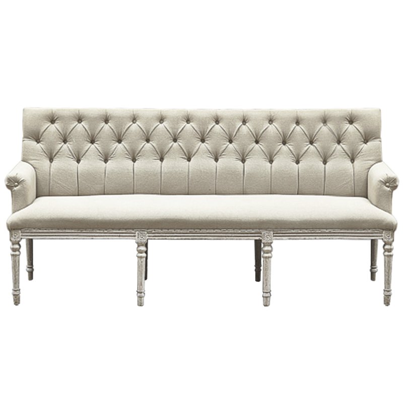 Диван Luxe Soho Dining Bench Sofa ivory ( слоновая кость ) Дерево Серый в Ижевске | Loft Concept 