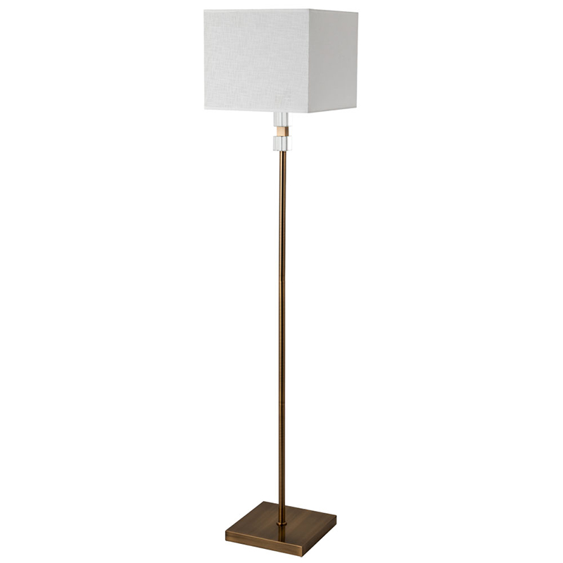 Торшер Tradonico Floor Lamp Brass Латунь Белый Прозрачный в Ижевске | Loft Concept 