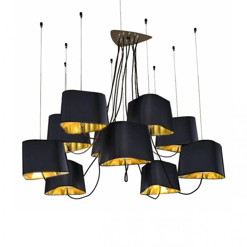 Люстра Designheure Lighting Black 10 плафонов Черный Золотой в Ижевске | Loft Concept 