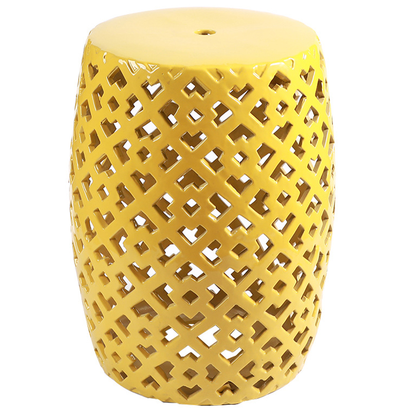 Керамический табурет Yellow Ornament Ceramic Stool Желтый в Ижевске | Loft Concept 