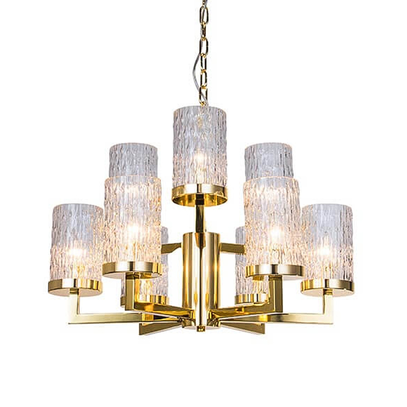 Люстра Estebe Glass Gold Chandelier 9 Прозрачный Золотой в Ижевске | Loft Concept 