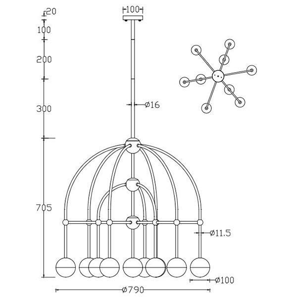 Люстра Heidy Chrome Chandelier 10 в Ижевске