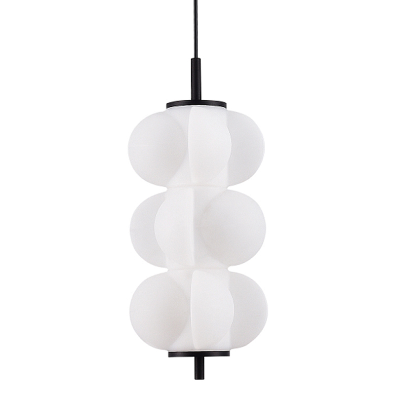 Светодиодный подвесной светильник геометрической формы с белым воздушным плафоном Glowing Cloud Белый Черный в Ижевске | Loft Concept 