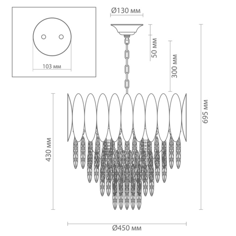 Люстра KEBO KING CHANDELIER four cascades D 45 в Ижевске