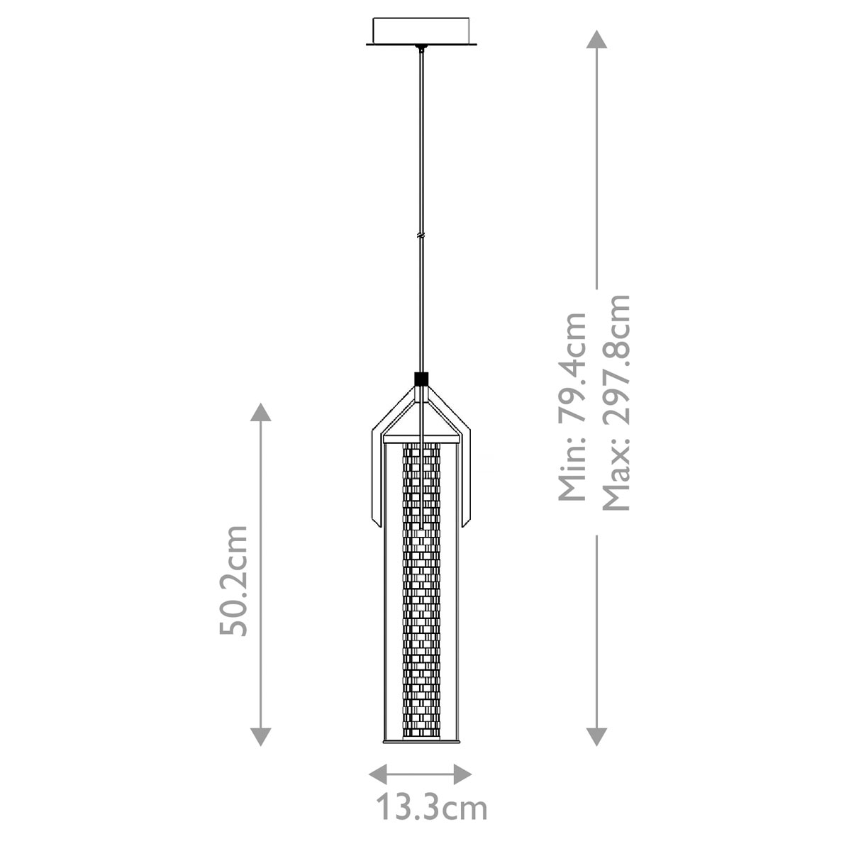 Подвесной светильник хромированного цвета с прозрачным цилиндрическим стеклянным плафоном Eurofase в Ижевске
