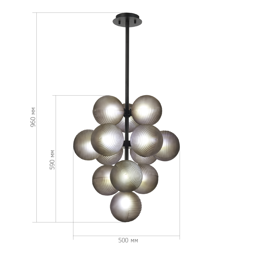 Люстра в форме виноградой грозди Inflorescence в Ижевске