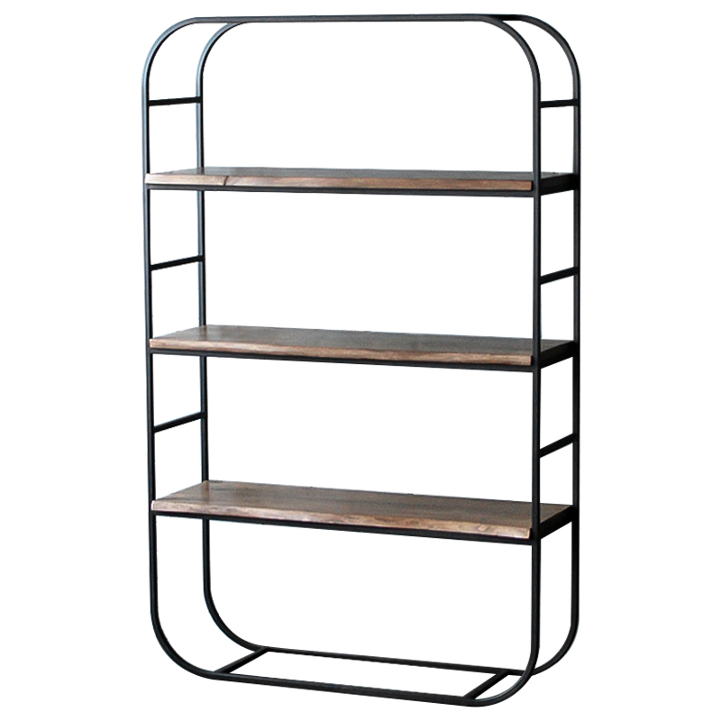 Стеллаж Holman Industrial Metal Rust Rack Черный Коричневый в Ижевске | Loft Concept 