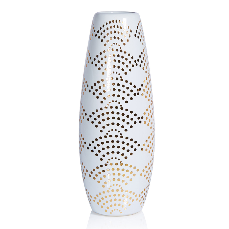 Ваза Amory Vase gold dots Золотой Белый в Ижевске | Loft Concept 