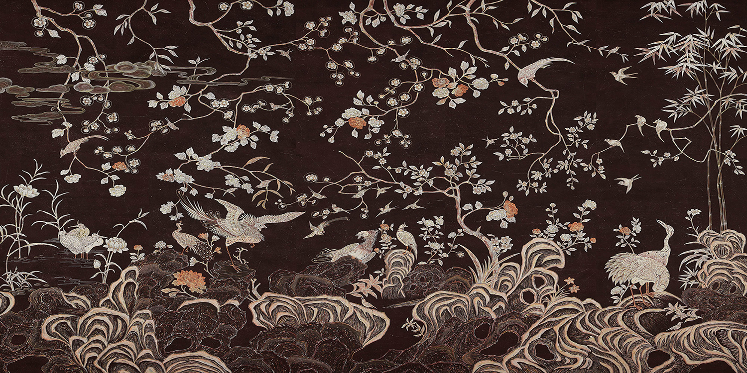 Обои ручная роспись Coco coromandel Edo Burnt Umber - фото