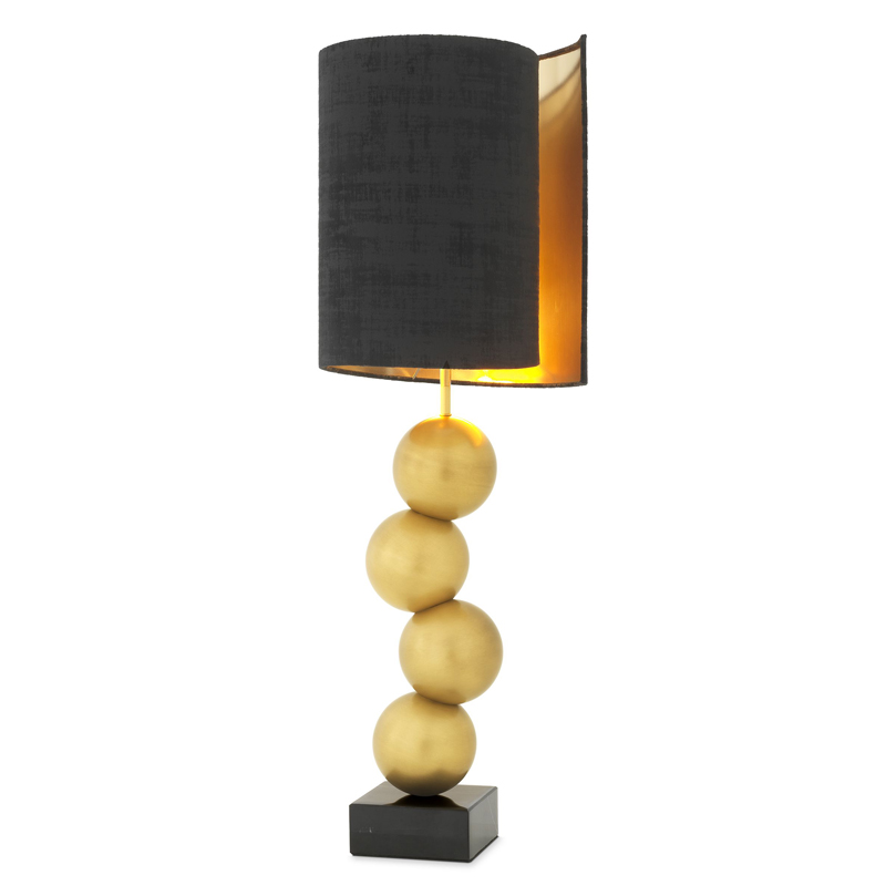 Настольная лампа Eichholtz Table Lamp Aerion Brass Черный Латунь Античная полированная Черный Мрамор Nero в Ижевске | Loft Concept 