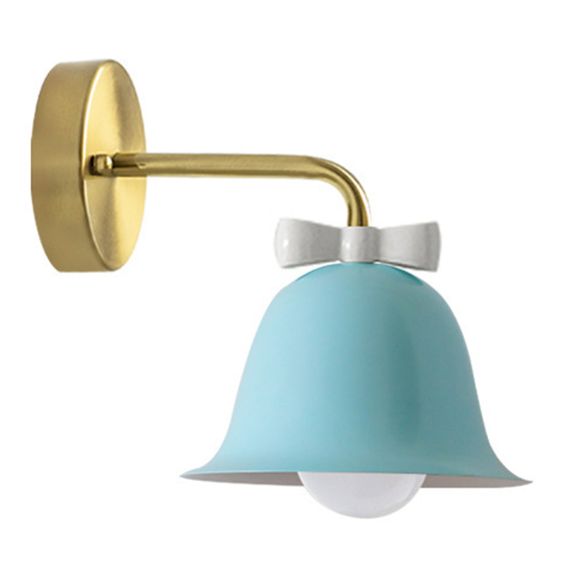 Бра Колокольчик Bell with Bow Blue Wall Lamp Голубой Золотой Голубой Белый в Ижевске | Loft Concept 