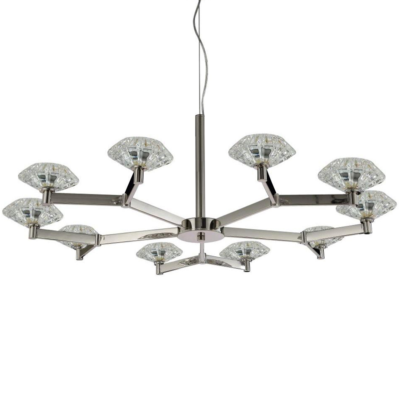 Люстра Yerker Chandelier Nickel 10 Никель Прозрачный в Ижевске | Loft Concept 