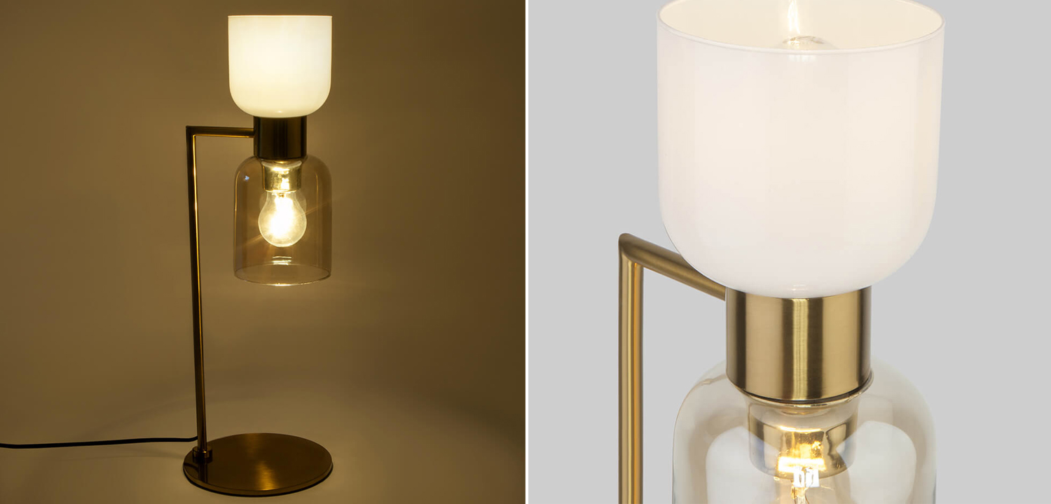 Настольная лампа Light maker studio white and smok brass - фото