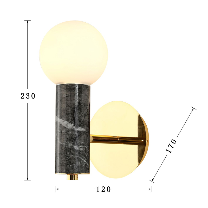 Бра с декором под черный мрамор Shaw Marble в Ижевске