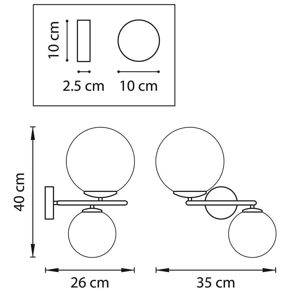 Бра Bubbles on Ring Sconces Black в Ижевске