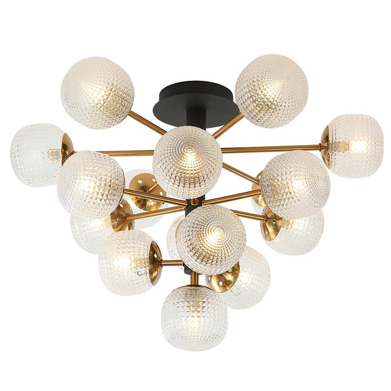 Потолочный светильник Barrett Ceiling Lamp matt Белое матовое стекло Латунь в Ижевске | Loft Concept 