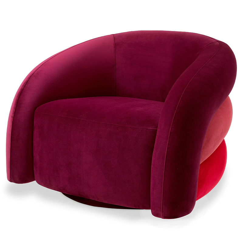 Кресло Eichholtz Chair Novelle Bordeaux Red Velvet Бургундский красный Коралловый Красный в Ижевске | Loft Concept 