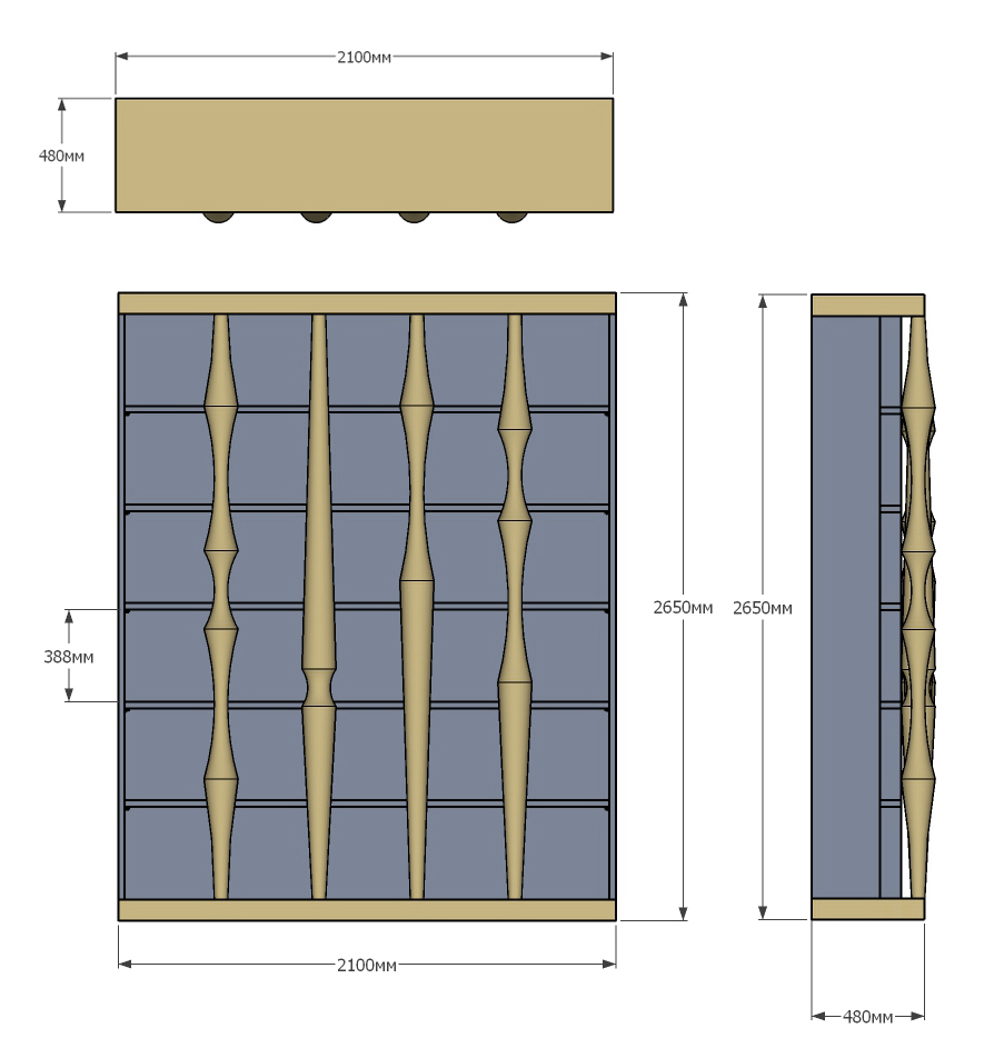 Стеллаж Oak Columns & Blue в Ижевске