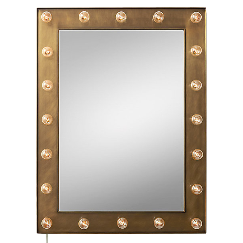 Зеркало с подсветкой Restoration Hardware ILLUMINATED Mirror brass Латунь сатинированная в Ижевске | Loft Concept 