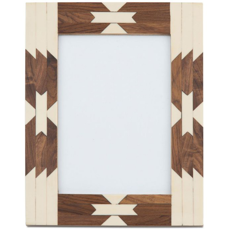 Фоторамка кость Beige Indian Wood Bone Inlay photo frame Бежевый Коричневый в Ижевске | Loft Concept 