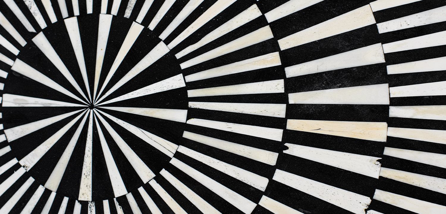 Журнальный стол Round Indian Bone Inlay coffee table - фото