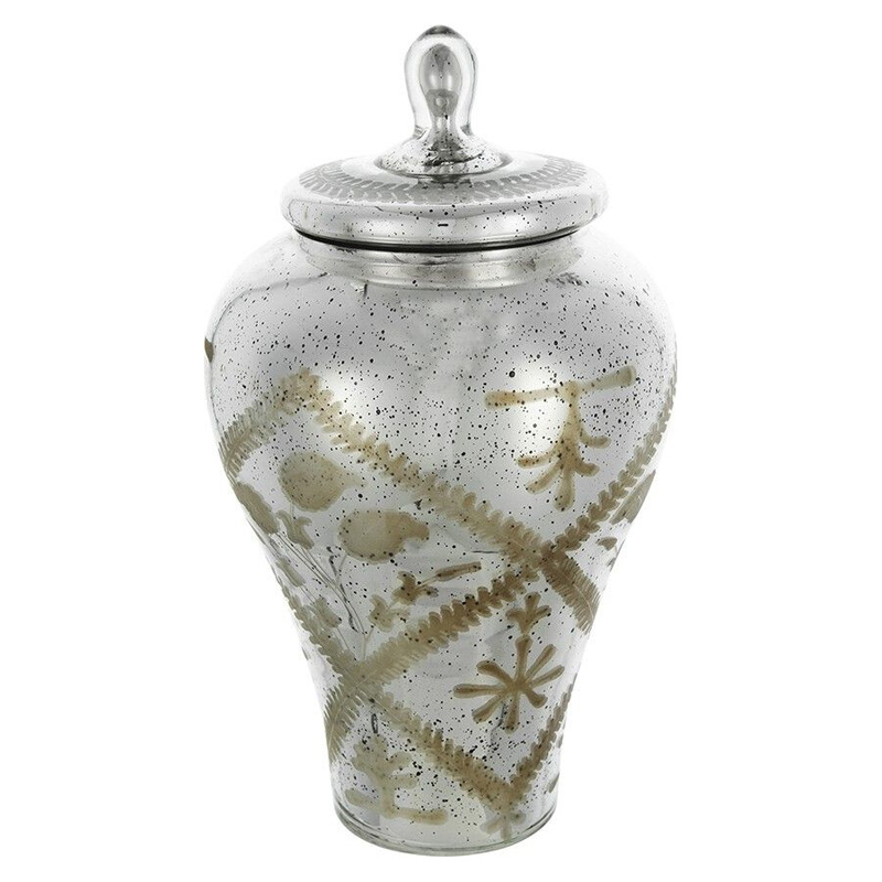 Ваза из стекла с крышкой и декоративными узорами Chinoiserie Ceramics Бежевый Античное зеркальное стекло Ваза из стекла с крышкой и декоративными узорами Chinoiserie Ceramics Бежевый Античное зеркальное стекло в Ижевске | Loft Concept