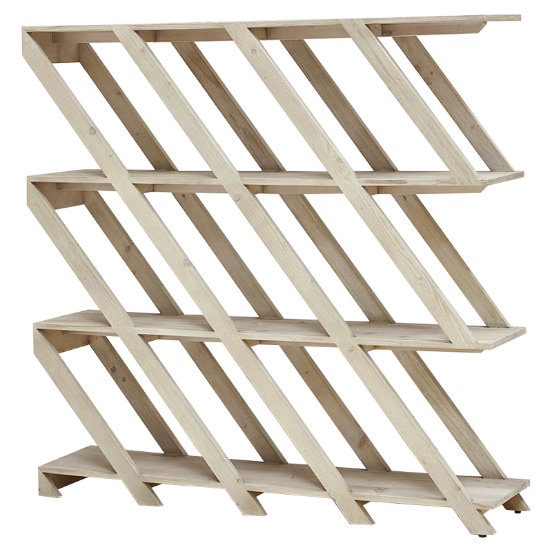 Стеллаж Diagonal Loft Wood Rack Древесина ivory ( слоновая кость ) в Ижевске | Loft Concept 