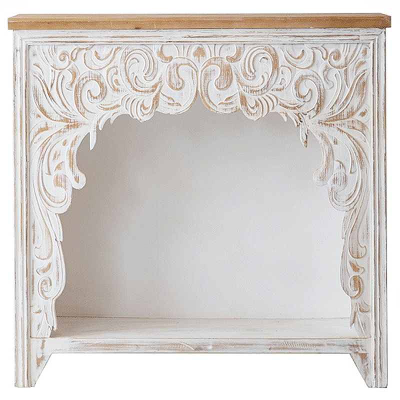 Консоль Indian Antique White Furniture Felicienne Console Древесина Белый в Ижевске | Loft Concept 