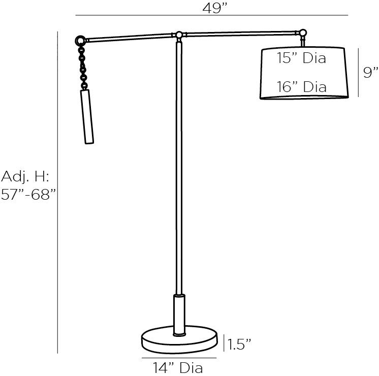 Торшер Arteriors NEWARK FLOOR LAMP Black в Ижевске