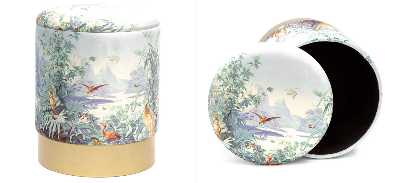 Пуф PUF Jungle Print с крышкой Adrian - фото