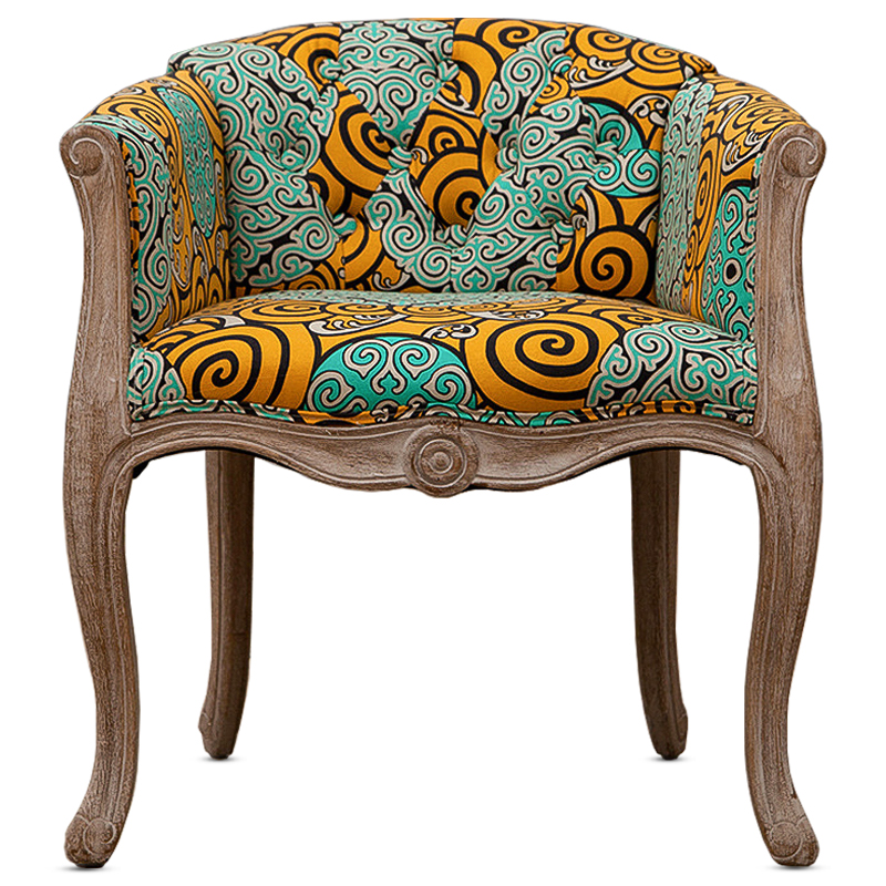 Кресло Yellow and Turquoise Ornament Chair Мульти Бежево-серый в Ижевске | Loft Concept 