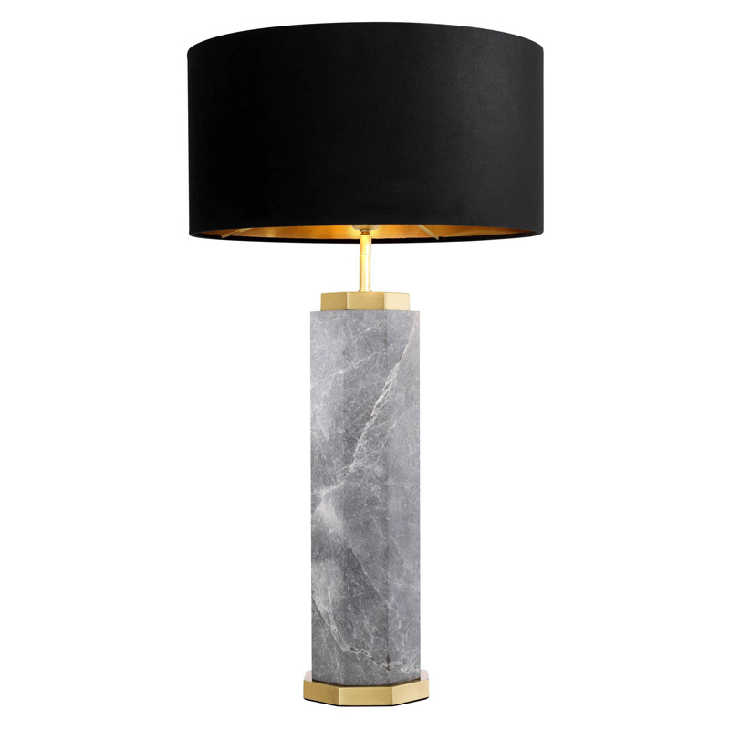 Настольная лампа Eichholtz Table Lamp Newman Grey Латунь Античная полированная Серый Черный в Ижевске | Loft Concept 