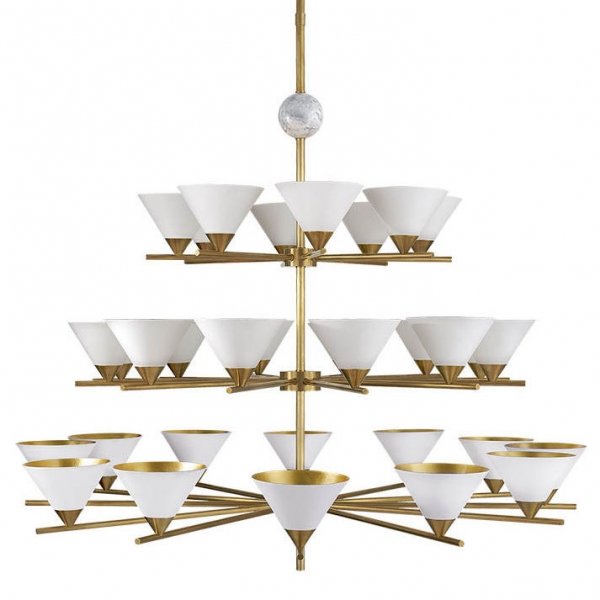 Люстра Cleo Three-tier Chandelier Латунь Белый в Ижевске | Loft Concept 